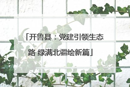 开鲁县：党建引领生态路 绿满北疆绘新篇